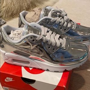 Silver Nike Air Max 90 Sneakers